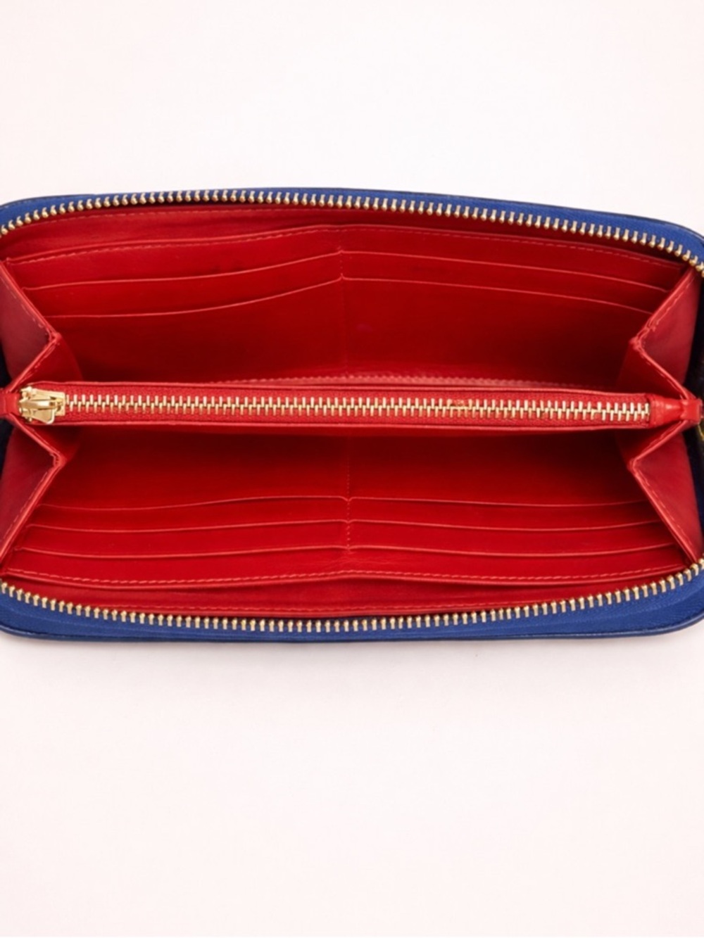 Christian Louboutin Panettone Blue Multi Spike Zip Wallet 7.5” - Picture 8 of 9